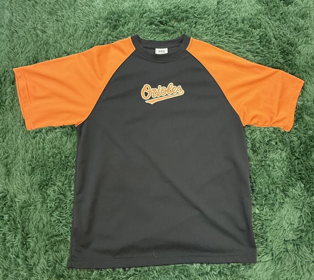 VTG Lee Baltimore Orioles Raglan T-Shirt Men's Size L Gray Orange MLB Baseball